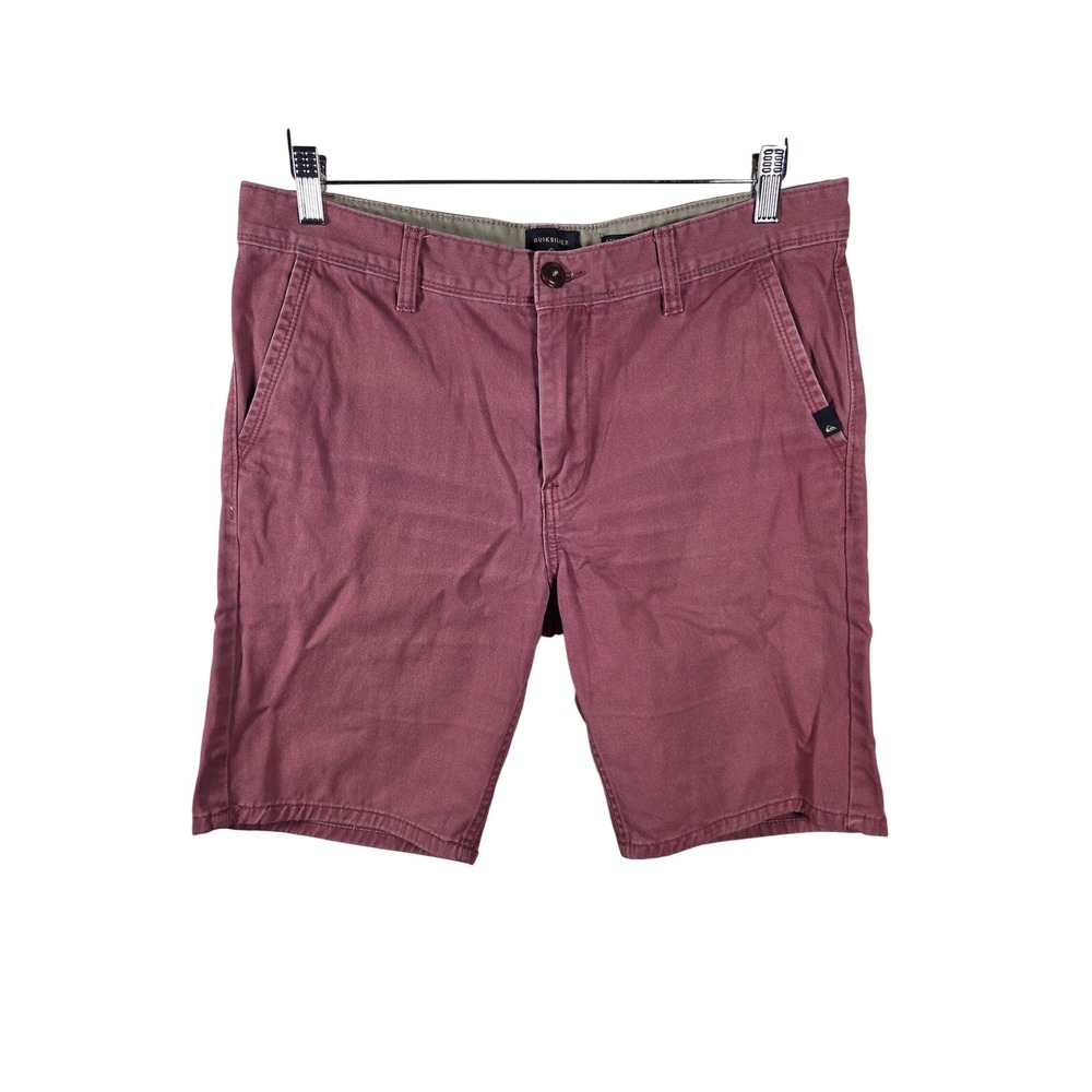 Quiksilver Mens Straight Fit Chino Shorts Dusty Rose Mauve 100% Cotton Size 31